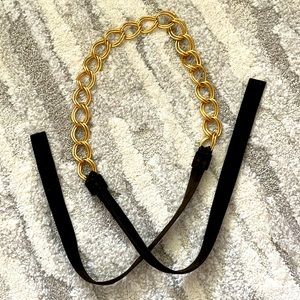 Brown suede / gold looped belt